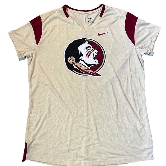 Nike Florida State Seminoles Women's LG V-neck Team Graphic T-shirt - Picture 1 of 3